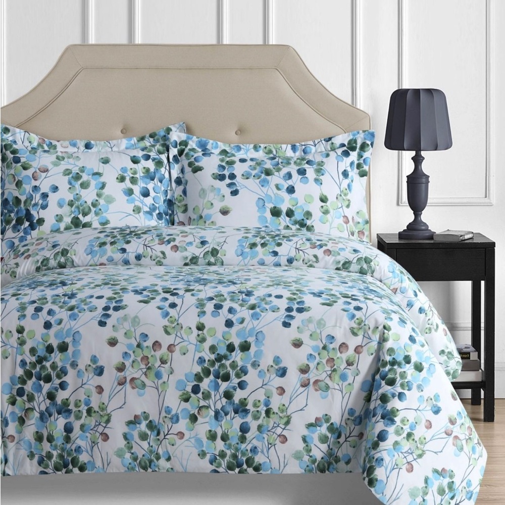 Madrid Printed Leaves Duvet Cover Set